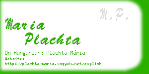 maria plachta business card